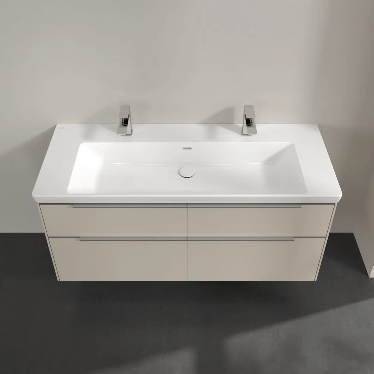 V&b subway 3.0 servantskap 127x57 cashmere grey m/lys håndtak i krom