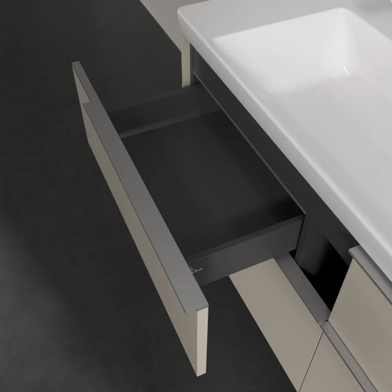 V&b subway 3.0 servantskap 127x57 cashmere grey m/lys håndtak i krom