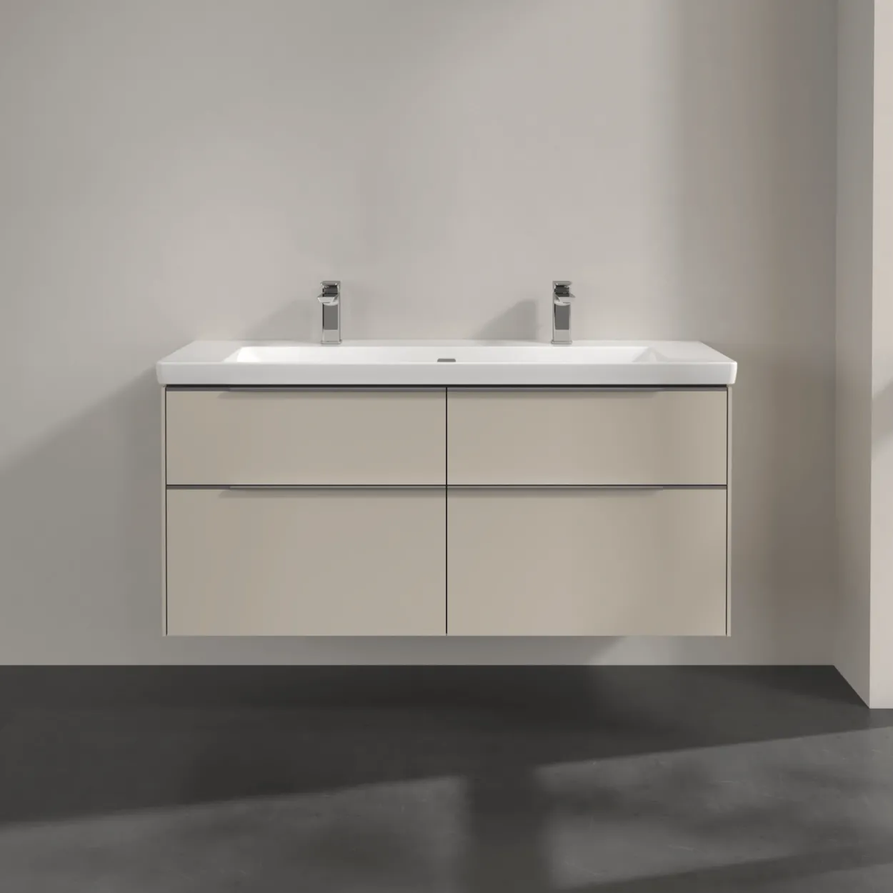 V&b subway 3.0 servantskap 127x57 cashmere grey m/lys håndtak i krom