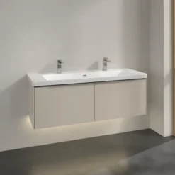 V&b subway 3.0 servantskap 127x42 cashmere grey m/lys håndtak i krom