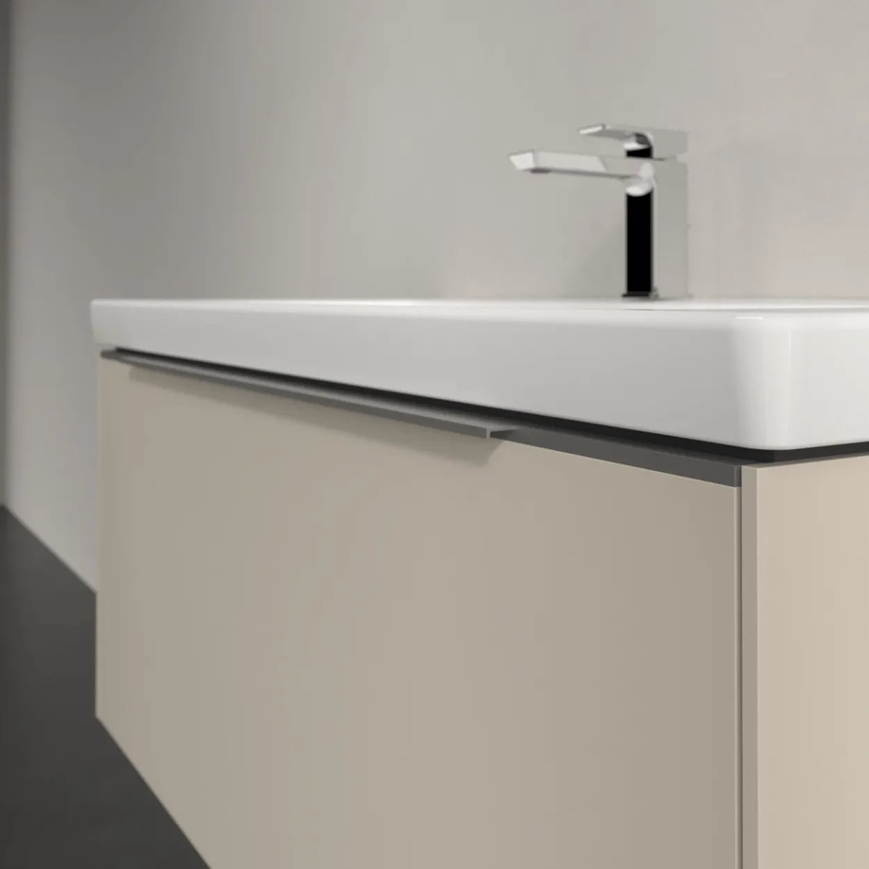 V&b subway 3.0 servantskap 97x42 cashmere grey m/lys håndtak i krom