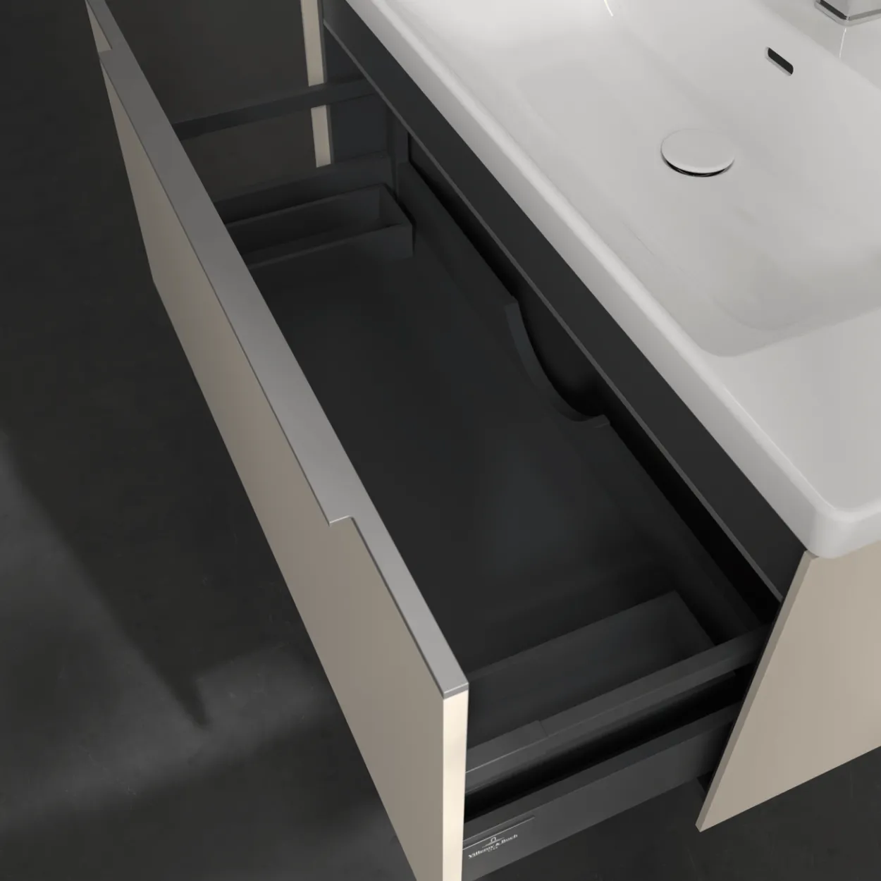 V&b subway 3.0 servantskap 97x42 cashmere grey m/lys håndtak i krom