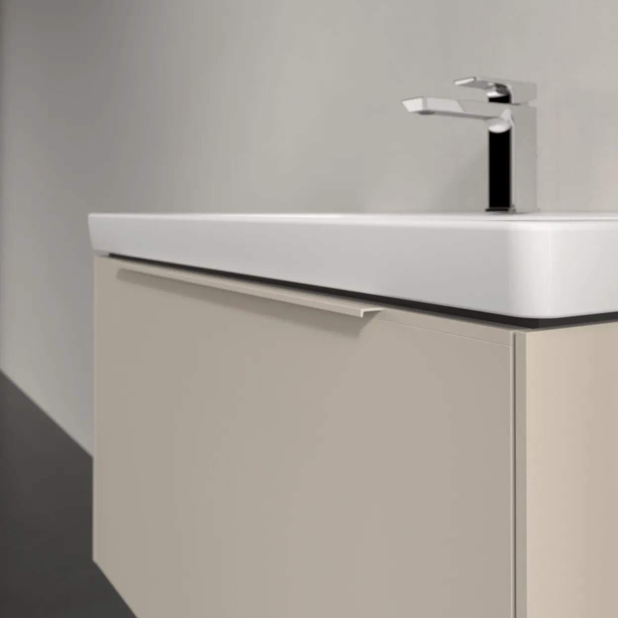V&b subway 3.0 servantskap 77x42 cashmere grey m/lys håndtak i møbelets farge