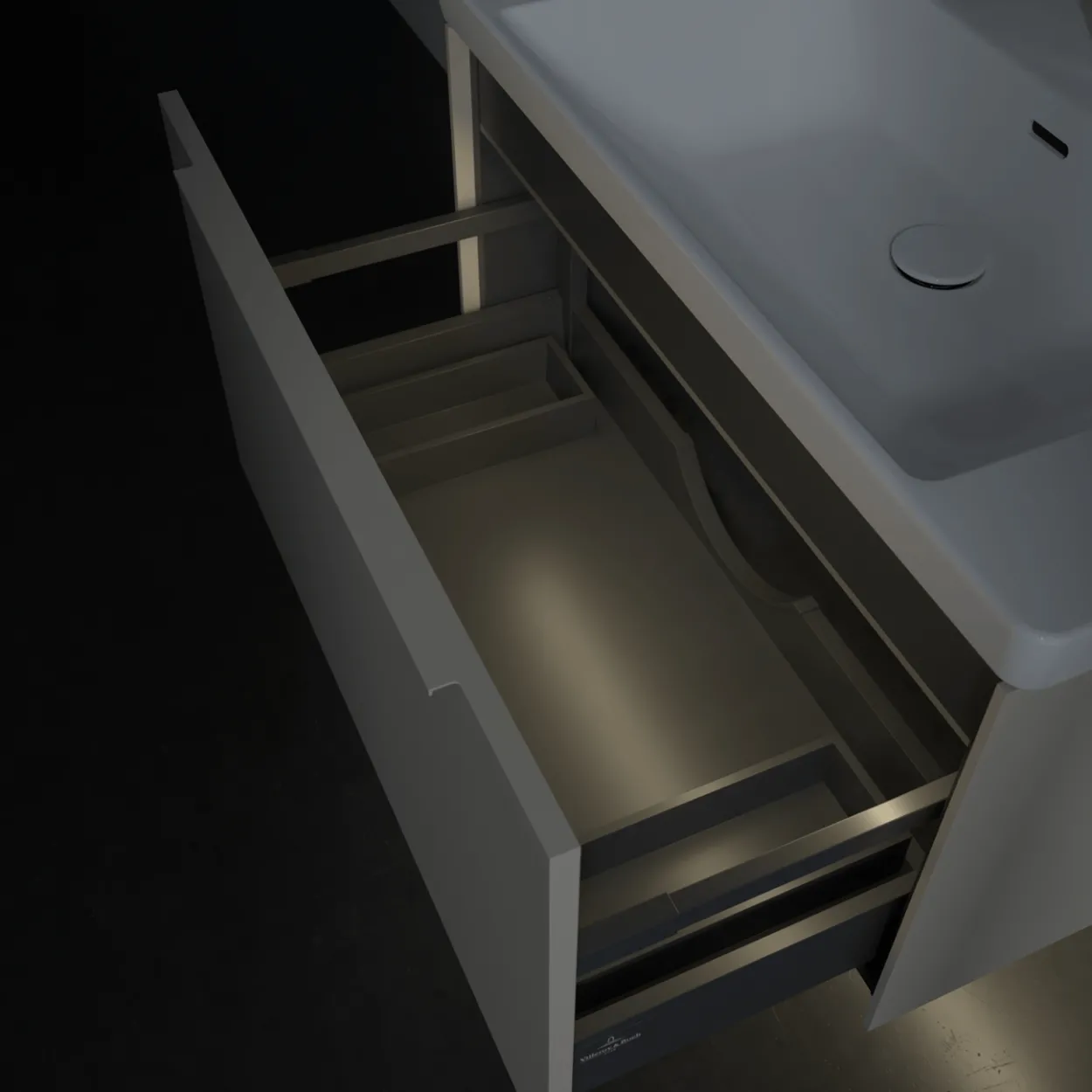 V&b subway 3.0 servantskap 77x42 cashmere grey m/lys håndtak i møbelets farge