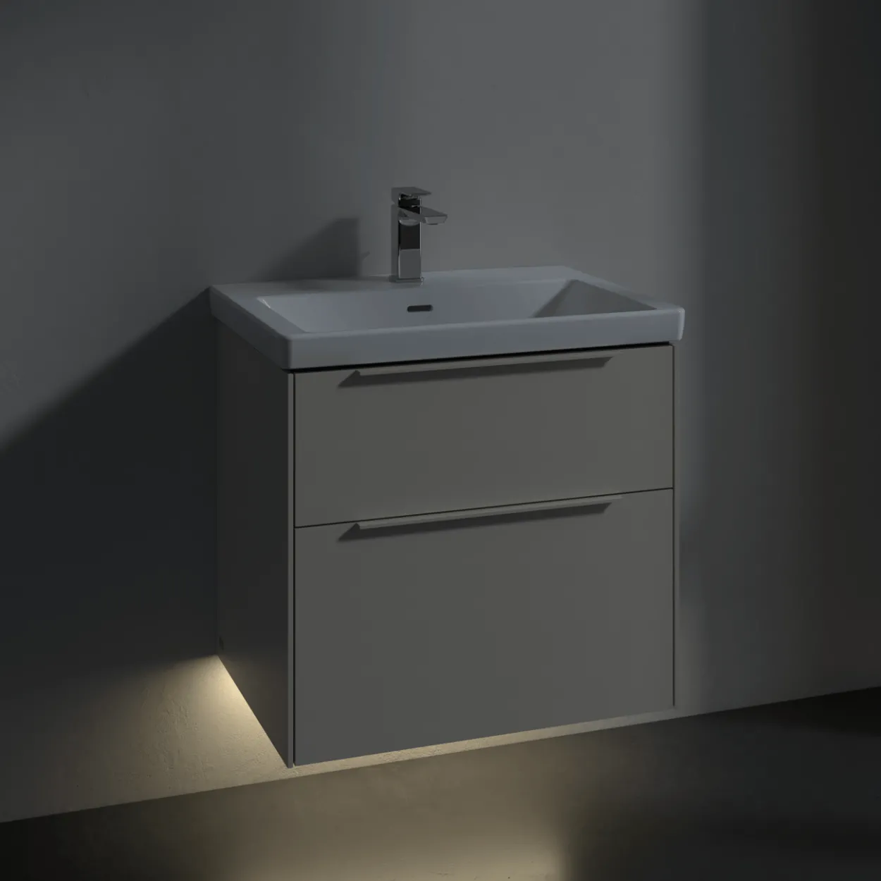 V&b subway 3.0 servantskap 62x57 cashmere grey m/lys håndtak i møbelets farge
