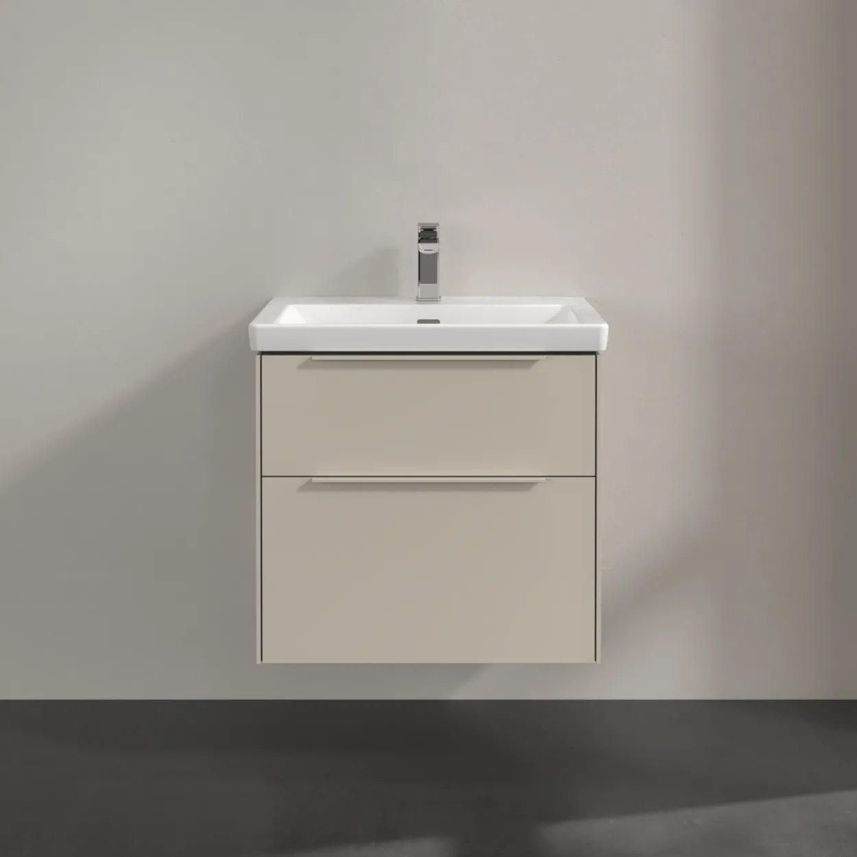 V&b subway 3.0 servantskap 62x57 cashmere grey m/lys håndtak i møbelets farge