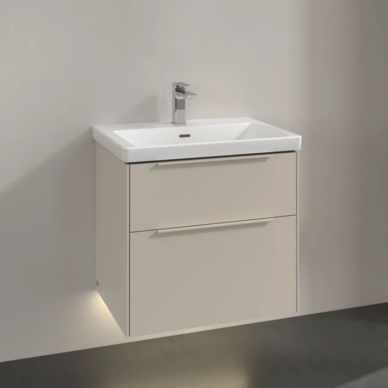 V&b subway 3.0 servantskap 62x57 cashmere grey m/lys håndtak i møbelets farge