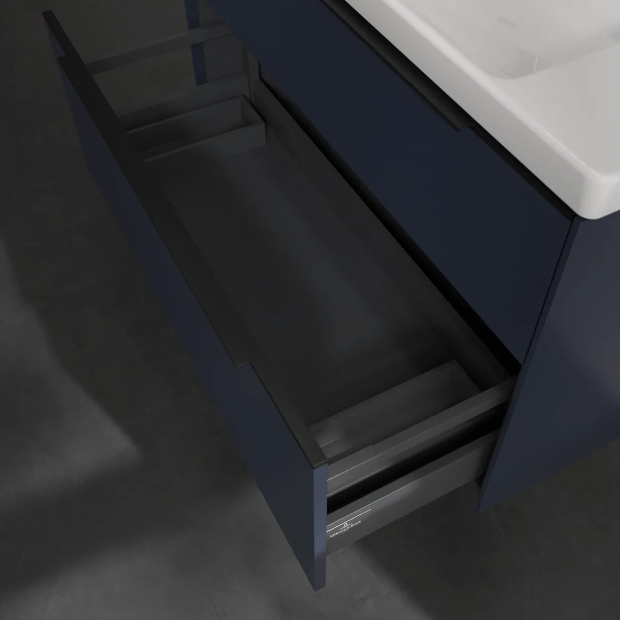 V&b subway 3.0 servantskap 97x57 cashmere grey m/lys håndtak i volcano black
