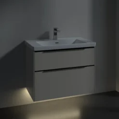 V&b subway 3.0 servantskap 77x57 cashmere grey m/lys håndtak i volcano black