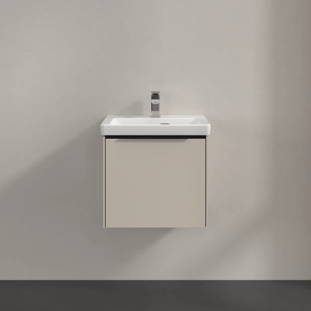 V&b subway 3.0 servantskap 47x42 cashmere grey m/lys håndtak i volcano black