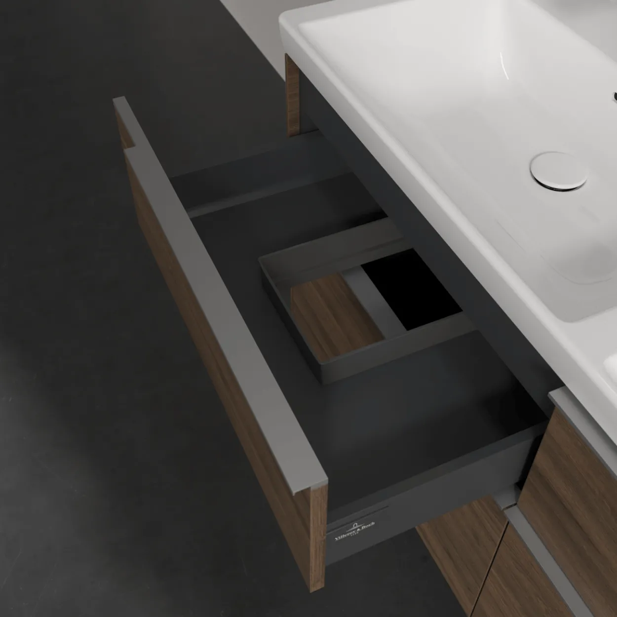 V&b subway 3.0 servantskap 127x57 f/dobbel servant arizona oak håndtak i krom