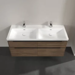 V&b subway 3.0 servantskap 127x57 f/dobbel servant arizona oak håndtak i volcano black