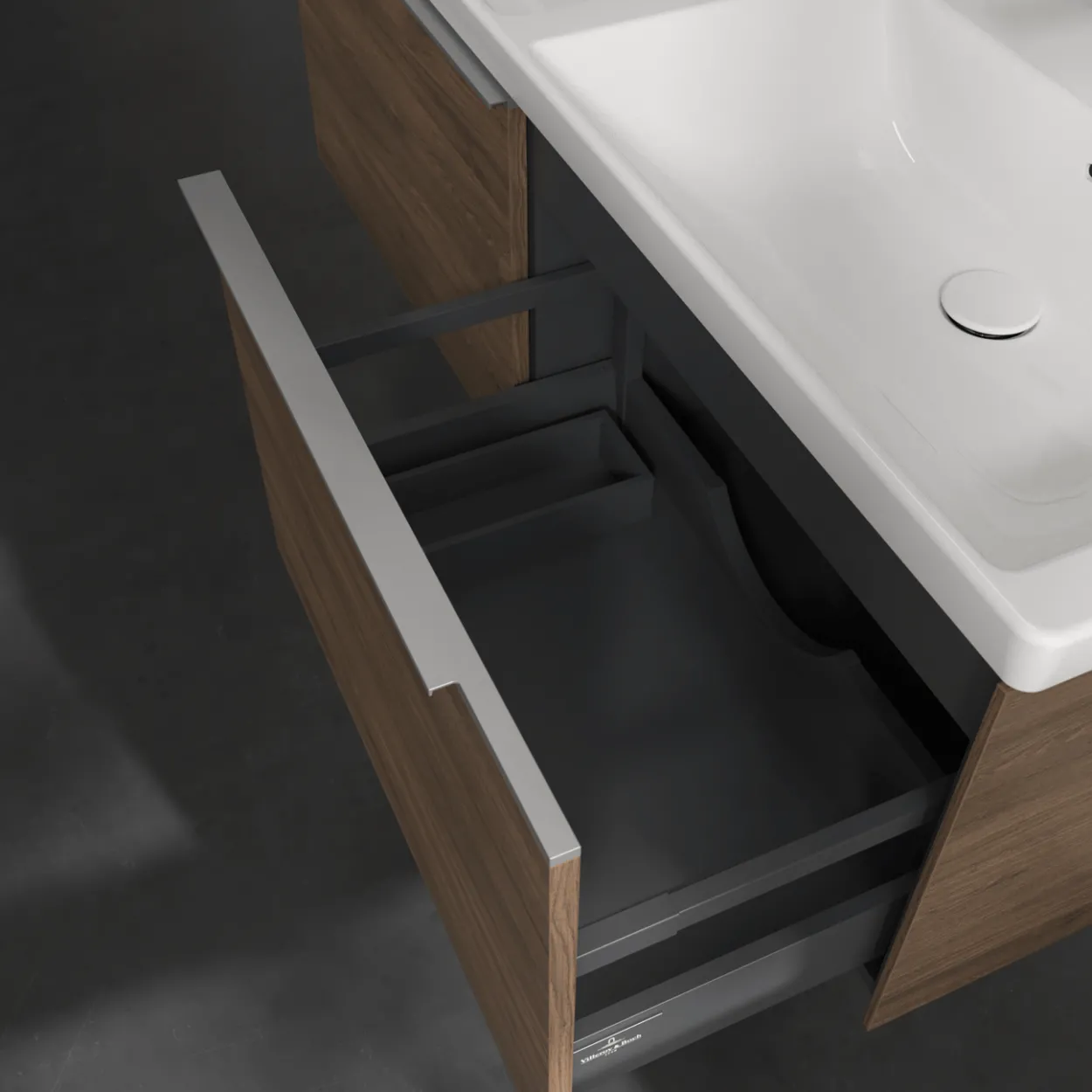 V&b subway 3.0 servantskap 127x42 f/dobbel servant arizona oak håndtak i krom