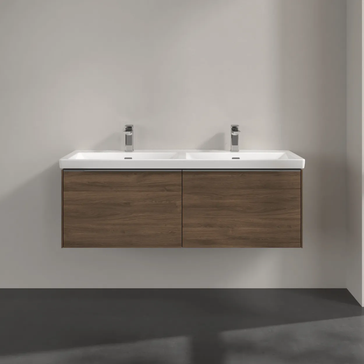 V&b subway 3.0 servantskap 127x42 f/dobbel servant arizona oak håndtak i krom