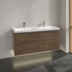 V&b subway 3.0 servantskap 127x57 f/dobbel servant arizona oak m/lys håndtak i krom