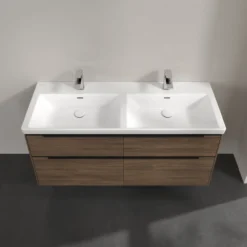 V&b subway 3.0 servantskap 127x57 f/dobbel servant arizona oak m/lys håndtak i volcano black