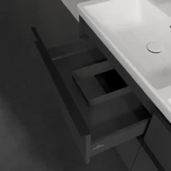 V&b subway 3.0 servantskap 127x57 f/dobbel servant black graphite håndtak i volcano