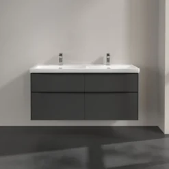 V&b subway 3.0 servantskap 127x57 f/dobbel servant black graphite håndtak i volcano