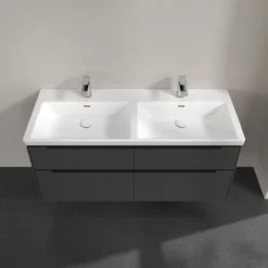 V&b subway 3.0 servantskap 127x57 f/dobbel servant black graphite m/lys håndtak i volcano