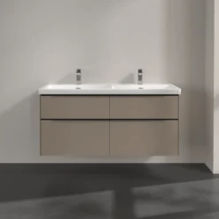 V&b subway 3.0 servantskap 127x57 f/dobbel servant black taupe m/lys håndtak i volcano