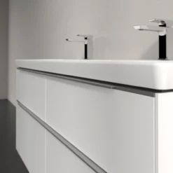 V&b subway 3.0 servantskap 127x57 f/dobbel servant brilliant white håndtak i krom