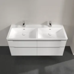 V&b subway 3.0 servantskap 127x57 f/dobbel servant brilliant white håndtak i krom