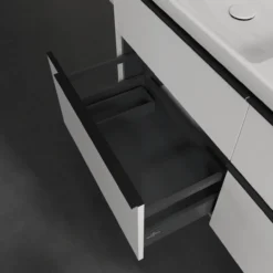 V&b subway 3.0 servantskap 127x57 f/dobbel servant brilliant white håndtak i volcano black