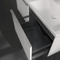 V&b subway 3.0 servantskap 127x42 f/dobbel servant brilliant white m/lys håndtak i krom