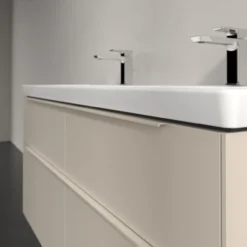 V&b subway 3.0 servantskap 127x57 f/dobbel servant cashmere grey håndtak i møbelets farge