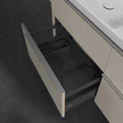 V&b subway 3.0 servantskap 127x57 f/dobbel servant cashmere grey håndtak i krom