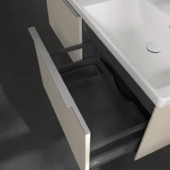 V&b subway 3.0 servantskap 127x42 f/dobbel servant cashmere grey håndtak i krom