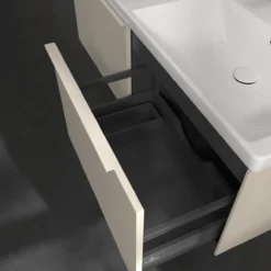 V&b subway 3.0 servantskap 127x42 f/dobbel servant cashmere grey håndtak i møbelets farge