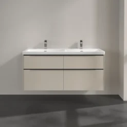 V&b subway 3.0 servantskap 127x57 f/dobbel servant cashmere grey m/lys håndtak i volcano black