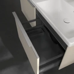 V&b subway 3.0 servantskap 127x42 f/dobbel servant cashmere grey m/lys håndtak i krom
