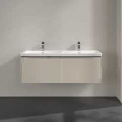 V&b subway 3.0 servantskap 127x42 f/dobbel servant cashmere grey m/lys håndtak i krom