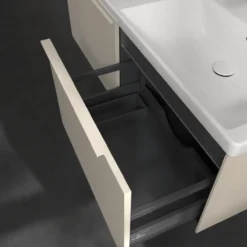 V&b subway 3.0 servantskap 127x42 f/dobbel servant cashmere grey m/lys håndtak i møbelets farge