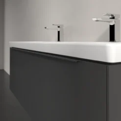 V&b subway 3.0 servantskap 127x42 f/dobbel servant graphite m/lys håndtak i møbelets farge
