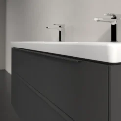 V&b subway 3.0 servantskap 127x57 f/dobbel servant graphite m/lys håndtak i møbelets farge