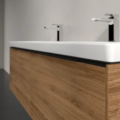 V&b subway 3.0 servantskap 127x42 f/dobbel servant kansas oak håndtak i volcano black