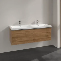 V&b subway 3.0 servantskap 127x42 f/dobbel servant kansas oak håndtak i krom