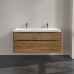 V&b subway 3.0 servantskap 127x57 f/dobbel servant kansas oak håndtak i volcano black
