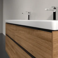 V&b subway 3.0 servantskap 127x57 f/dobbel servant kansas oak håndtak i volcano black