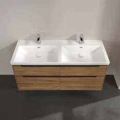 V&b subway 3.0 servantskap 127x57 f/dobbel servant kansas oak håndtak i volcano black
