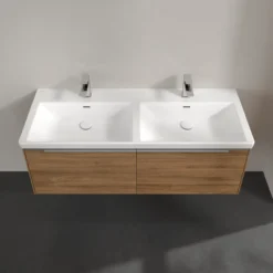 V&b subway 3.0 servantskap 127x42 f/dobbel servant kansas oak m/lys håndtak i krom