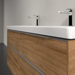 V&b subway 3.0 servantskap 127x57 f/dobbel servant kansas oak m/lys håndtak i krom