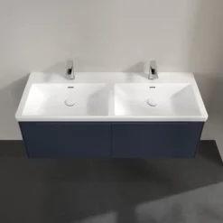 V&b subway 3.0 servantskap 127x42 f/dobbel servant marine blue håndtak i møbelets farge