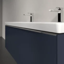 V&b subway 3.0 servantskap 127x42 f/dobbel servant marine blue m/lys håndtak i krom
