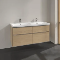 V&b subway 3.0 servantskap 127x57 f/dobbel servant nordic oak håndtak i krom