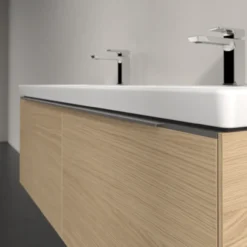 V&b subway 3.0 servantskap 127x42 f/dobbel servant nordic oak håndtak i krom