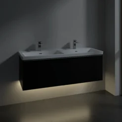 V&b subway 3.0 servantskap 127x42 f/dobbel servant nordic oak m/lys håndtak i krom